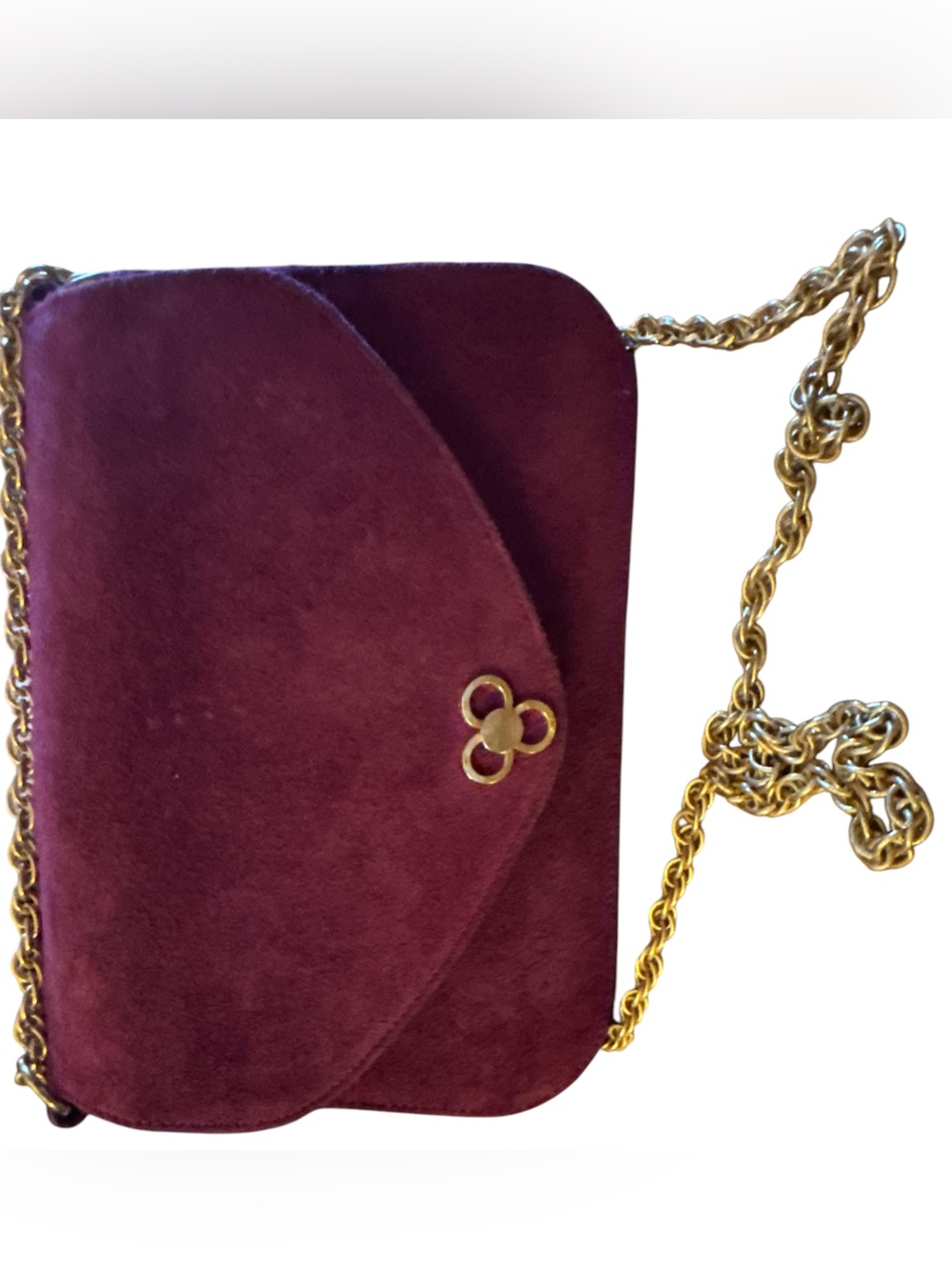 Vintage Triangle New York burgundy suede bag, guc